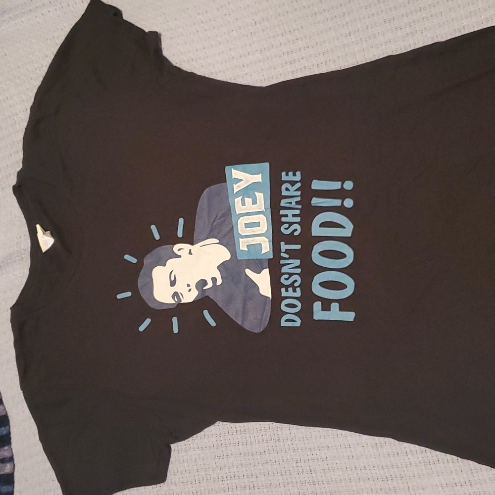 Black "Joey Doesn't Share Food" Friends Shirt